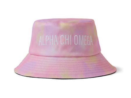 Alpha Chi Omega Tie Dye Pastel Bucket Hat For Cheap