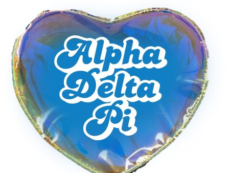 Alpha Delta Pi Holographic Heart Shaped Makeup Bag For Sale