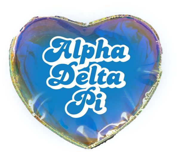 Alpha Delta Pi Holographic Heart Shaped Makeup Bag For Sale