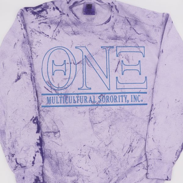 Theta Nu Xi Embroidered Color Blast Crewneck Sweatshirt For Discount