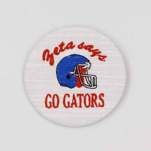 Zeta Tau Alpha Gator Mascot Game Day Embroidered Button Sale