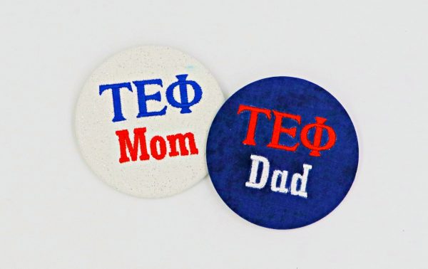 Tau Epsilon Phi Mom Dad Embroidered Button Online Sale