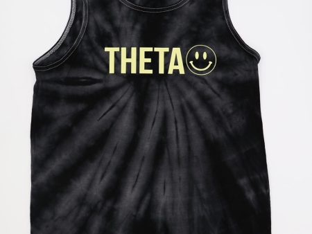 Sorority Spider Black Tie Dye Tank with Smiley Face Design Online Hot Sale