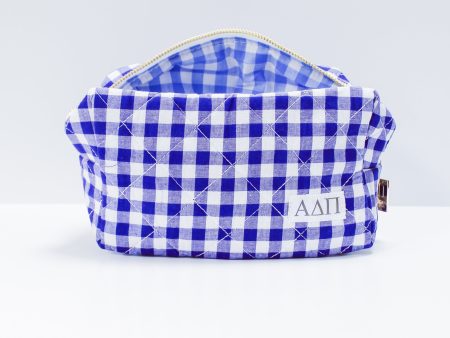 Alpha Delta Pi Gingham Quilted Makeup Bag For Cheap