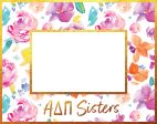 Alpha Delta Pi Gold Foil & Floral Painted Wooden Picture Frame Sale