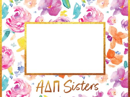 Alpha Delta Pi Gold Foil & Floral Painted Wooden Picture Frame Sale