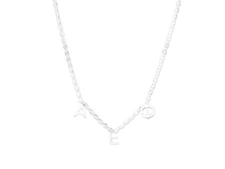 Alpha Epsilon Phi Silver Greek Letters Necklace Sale