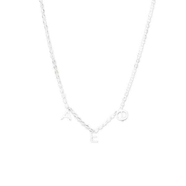 Alpha Epsilon Phi Silver Greek Letters Necklace Sale