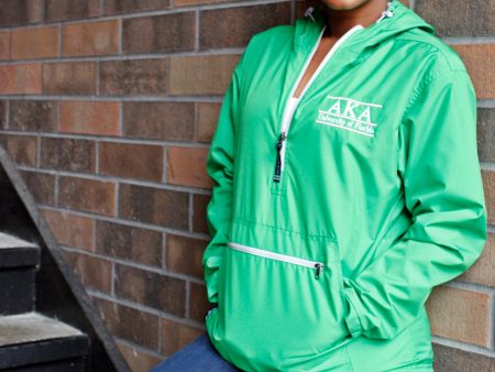 Alpha Kappa Alpha Green Pullover Anorak Online now