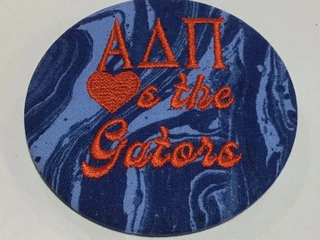 Alpha Delta Pi  Heart the Gators  Embroidered Button For Cheap