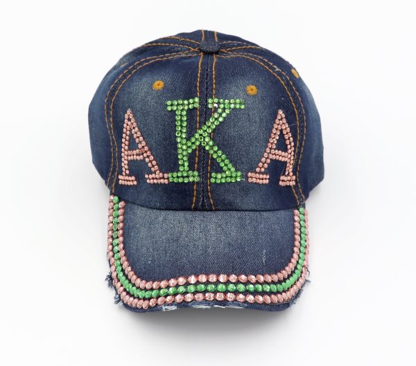 Alpha Kappa Alpha Denim Rhinestone Hat Online Sale