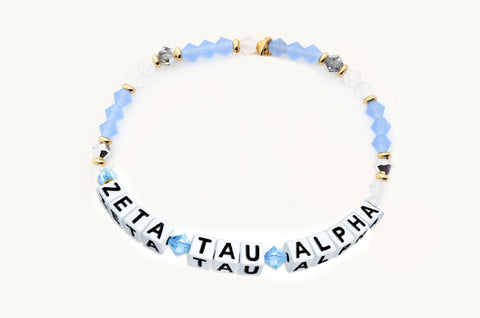 Zeta Tau Alpha Beaded Sorority Name Bracelet Discount