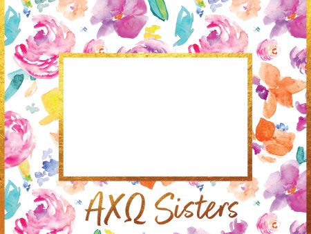 Alpha Chi Omega Gold Foil & Floral Painted Wooden Picture Frame Online Hot Sale