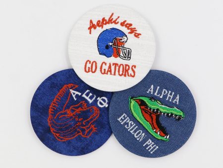 Alpha Epsilon Phi Gator Mascot Game Day Embroidered Button Discount