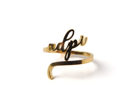 Alpha Delta Pi Romantic Script Adjustable Ring Sale