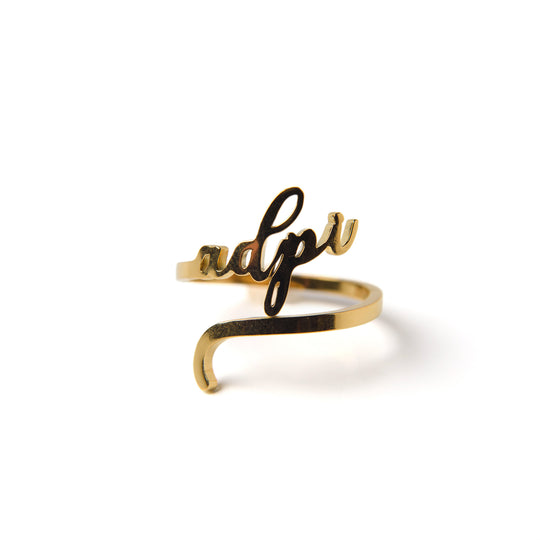 Alpha Delta Pi Romantic Script Adjustable Ring Sale