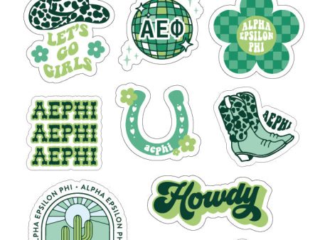 Alpha Epsilon Phi Western Disco Sticker Sheet Sale