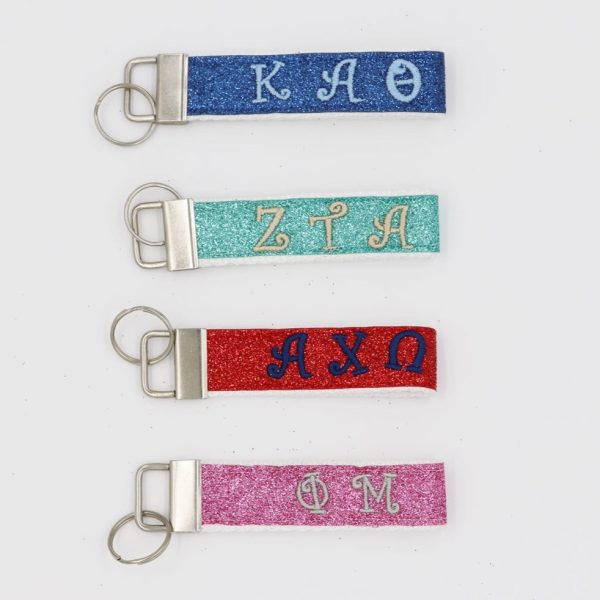 Chi Omega Glitter FOB Keychain For Sale