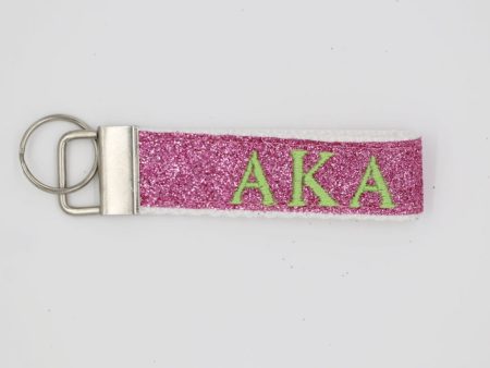 Alpha Kappa Alpha Glitter FOB Keychain Hot on Sale