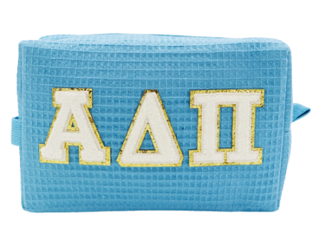 Alpha Delta Pi Waffle Make-Up Bag with Chenille Letters For Discount