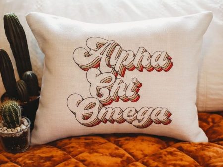 Alpha Chi Omega Retro Throw Pillow on Sale