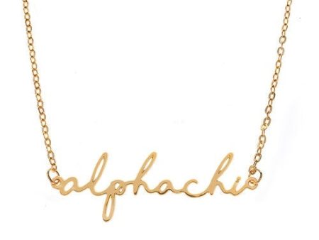 Alpha Chi Omega Script Necklace Fashion