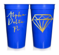 Alpha Delta Pi Sorority Stadium Cup with Gold Foil Print Supply