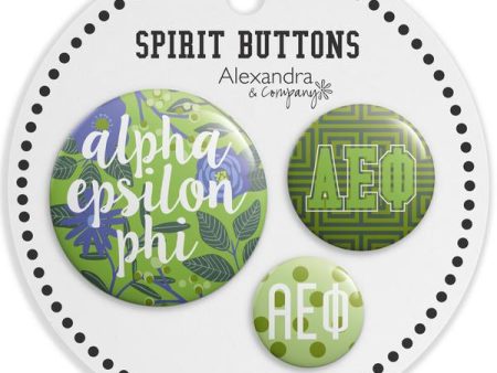 Alpha Epsilon Phi Spirit Printed Buttons Fashion