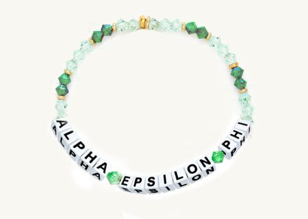 Alpha Epsilon Phi Beaded Sorority Name Bracelet on Sale