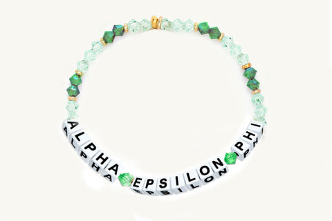 Alpha Epsilon Phi Beaded Sorority Name Bracelet on Sale