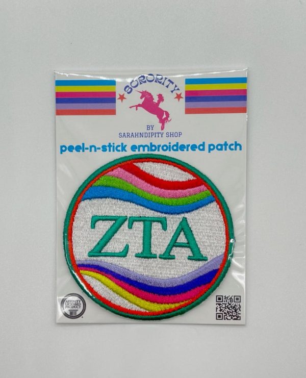 Zeta Tau Alpha Colorful Peel & Stick Patch For Cheap