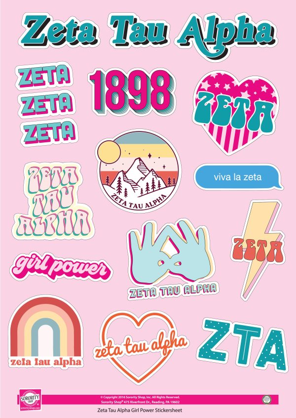 Zeta Tau Alpha Girl Power Sticker Sheet Fashion