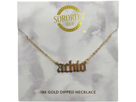 Alpha Chi Omega Old English Necklace Online