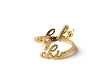 Alpha Chi Omega Romantic Script Adjustable Ring Online