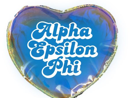 Alpha Epsilon Phi Holographic Heart Shaped Makeup Bag For Sale