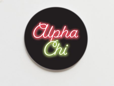 Alpha Chi Omega Neon Greek Button - 2.25 inch Sale