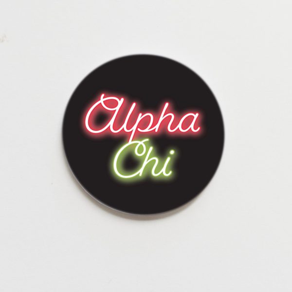 Alpha Chi Omega Neon Greek Button - 2.25 inch Sale