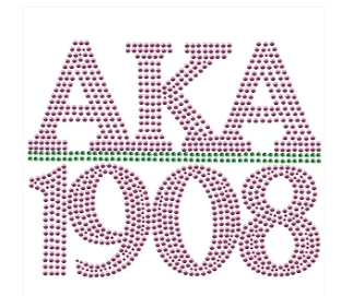 Alpha Kappa Alpha Chapter Style Pink W  Green StudStone Heat Transfer Online Sale