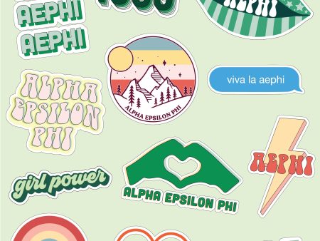 Alpha Epsilon Phi Girl Power Sticker Sheet Cheap