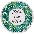 Zeta Tau Alpha Palm Leaf Fringe Towel Blanket Online Hot Sale