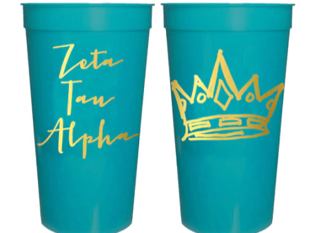 Zeta Tau Alpha Sorority Stadium Cup with Gold Foil Print Sale