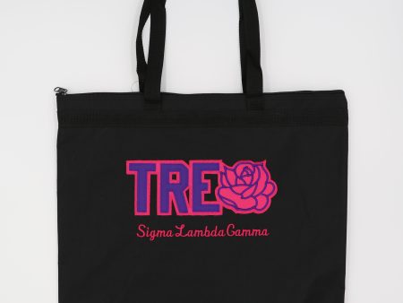 Sigma Lambda Gamma Word Tote Bag with Rose Supply