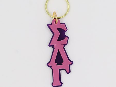 Sigma Lambda Gamma Greek Letter Acrylic Keychain Online Hot Sale