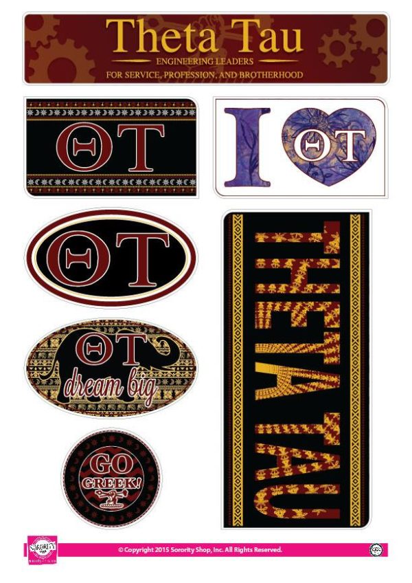 Theta Tau  Bohemian Sticker Sheet Online now