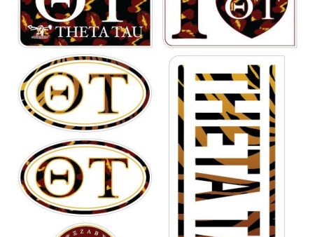 Theta Tau Animal Print Sticker Sheet Supply