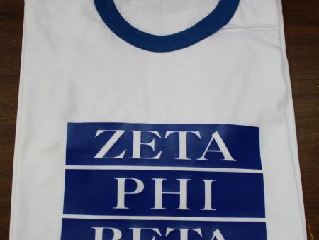 Zeta Phi Beta Block Ringer Tee Hot on Sale