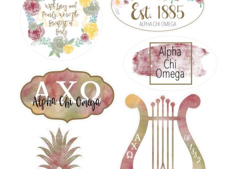 Alpha Chi Omega Watercolor Sticker Sheet Online Sale