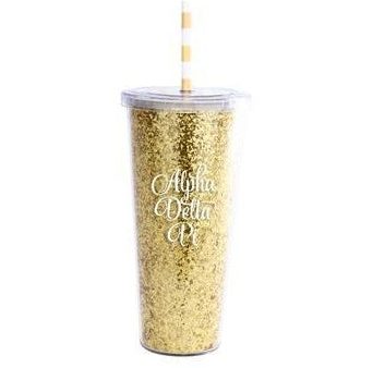 Alpha Delta Pi Glitter Tumbler Discount