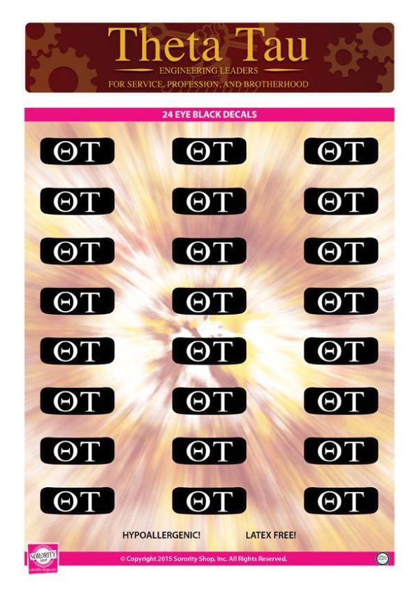 Theta Tau Eye Black Decal Sticker Sheet For Discount