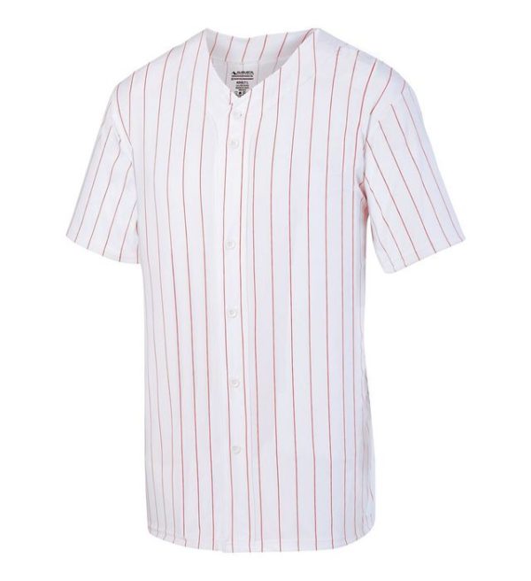 1685 Pinstripe Full-Button Baseball Jersey Discount